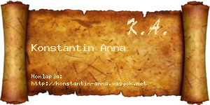 Konstantin Anna névjegykártya